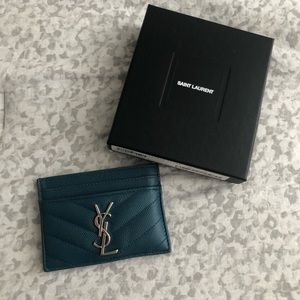 Genuine YSL cardholder- peacock green color